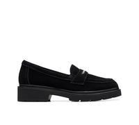 Clarks Women's Lauryl Step Loafer, Black Suede, 12 Wide
