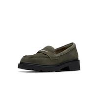 Clarks Women's Lauryl Step Loafer, Dark Olive, 6 UK