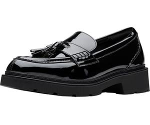 Clarks Women's Lauryl Tassel Loafer, Black Patent, 9.5 Wide
