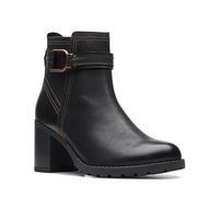 Clarks - Womens Leda Strap Boot, Color Black Leather, Size: 5 UK
