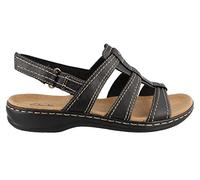 Clarks Women's Leisa Cacti Slide Sandal, Black Leather, 6.5 UK