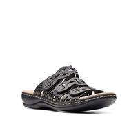 Clarks Women's Leisa Faye Sandal, Black Leather, 6.5 UK