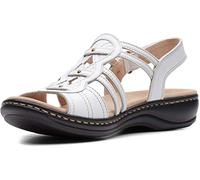 Clarks Women's Leisa Janna Sandal, White Leather, 5.5 UK