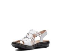 Clarks Women's Leisa Janna Sandal, White Leather, 5 UK