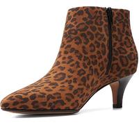 Clarks Women's Linvale Sea Ankle Boot, Dark Tan Leopard Suede, 6 UK