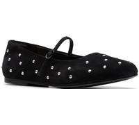 Clarks Women's Livia Stud Ballerina Flat, Black Suede, 5 UK