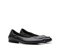 Clarks Women's Loreleigh Ave Ballet Flat, Black Leather, 5.5 UK