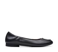 Clarks Women's Loreleigh Ave Ballet Flat, Black Leather, 6.5 UK