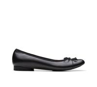 Clarks Women's Loreleigh Rae Black Leather Slip Ons, Ballet Pumps | Size: 9-Wide Fit Clarks Black 9-Wide Fit