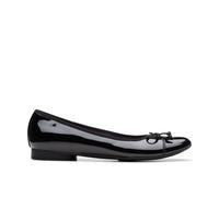 Clarks Women's Loreleigh Rae Black Patent Slip Ons, Ballet Pumps Flat | Size: 6.5/Wide Fit