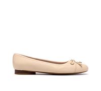 Clarks Womens Loreleigh Rae Cream Leather Slip Ons,Ballet Pumps