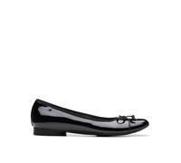 Clarks Womens Loreleigh Rae Glossy Patent Bow Detail Lightweight Ballet Pumps, Black, Size 3, Women Black
