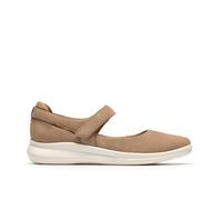 Clarks Women's Lynell Strap Taupe Nubuck Mary Jane in Beige | Size: 6-Standard Fit Clarks Beige 6-Standard Fit