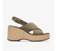 Clarks Womens Manon Wish Olive Nubuck Sandals - Green - Size UK 4