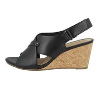 Clarks Women's Margee Eve Heeled Sandal, Black Leather, 6 UK
