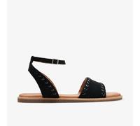 Clarks Womens Maritime May Black Suede Flat Sandals Suede Casual