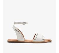 Clarks Womens Maritime May Off White Leather Flat Sandals Leather Casual