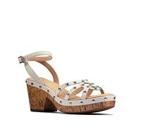 Clarks Women's Maritsa 70 Sun Heeled Sandal, White Interest, 4 UK