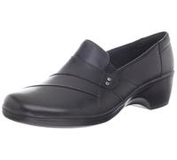 Clarks Women's May Marigold Slip-On Loafer, Black Leather, 4.5 UK