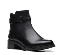 Clarks Women's Maye Ease Ankle Boot, Black Leather, 8 UK