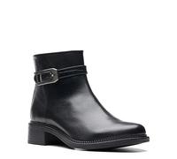 Clarks Women's Maye Grace Fashion Boot, Black Leather, 7.5