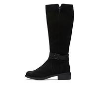 Clarks Women's Maye Shine Knee High Boots, Black Sde, 3 UK