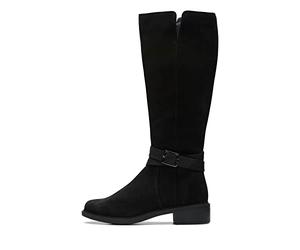 Clarks Women's Maye Shine Knee High Boots, Black Sde, 37 EU