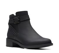 Clarks Women's Maye Step Oxford Boot, Black Leather, 5.5 UK