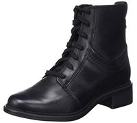 Clarks Women's Maye Step Oxford Boots, Black (Black Leather), 3.5 UK