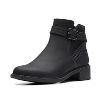 Clarks Women's Maye Strap Ankle Boot, Black Leather, 5 UK