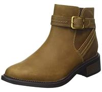 Clarks Women's Maye Strap Ankle Boot, Dark Tan Leather, 6.5 UK