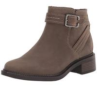 Clarks Women's Maye Strap Ankle Boot, Dark Taupe Leather, 5.5 US