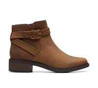 Clarks Women's Maye Strap Chelsea Boot, Dark Tan Lea, 39.5 EU