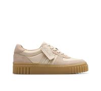Clarks Women's Mayhill Lace Sand Combination Leather Lace Up in Beige | Size: 4-Standard Fit Clarks Beige 4-Standard Fit