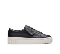 Clarks Womens Mayhill Walk Black Leather Trainers,Lace Up