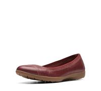 Clarks Women's Meadow Opal Ballet Flat, Chestnut Leather, 8