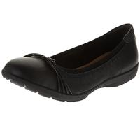 Clarks Women's Meadow Rae Ballet Flat, Black Leather, 8 Wide