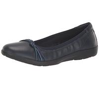 Clarks Women's Meadow Rae Ballet Flat, Navy Leather, 10 Wide