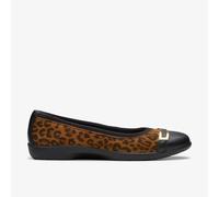 Clarks Womens Meadow Rose Leopard Print Slip Ons,Ballet Pumps Suede Casual
