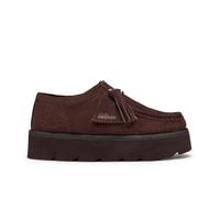 Clarks Womens Meare Walla Chocolate Suede Wallabee,Lace Up