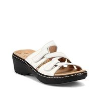 Clarks Women's Merliah Karli Sandal, White Leather, 6.5 UK