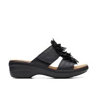 Clarks Women's Merliah Raelyn Slide Sandal, Black Leather, 3.5 UK