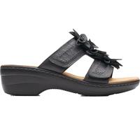 Clarks Women's Merliah Raelyn Slide Sandal, Black Leather, 3.5 UK