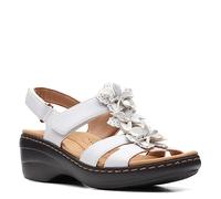 Clarks Women's Merliah Sheryl Heeled Sandal, White Synthetic/Leather Combi, 9.5 Wide