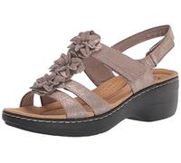 Clarks Women's Merliah Style Heeled Sandal, Taupe Metallic, 7 UK