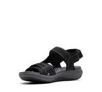 Clarks Women's Mira Bay Flat Sandal, Black Textile, 6.5 UK