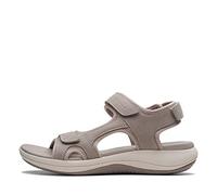 Clarks Women's Mira Bay Flat Sandal, Stone Textile, 4.5 UK Wide