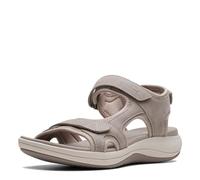 Clarks Women's Mira Bay Flat Sandal, Stone Textile, 6.5 UK / 40 EU