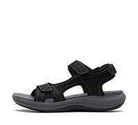 Clarks Women's Mira Bucht Flat Sandal, Black Textile, 5.5 UK