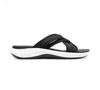 Clarks Women's Mira Isle Slide Sandal, Black Textile, 4 UK